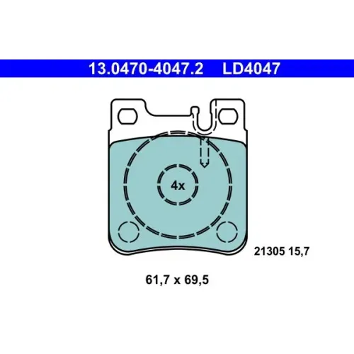 Fékbetét Készlet, Tárcsafék - ATE (13.0470-4047.2)
