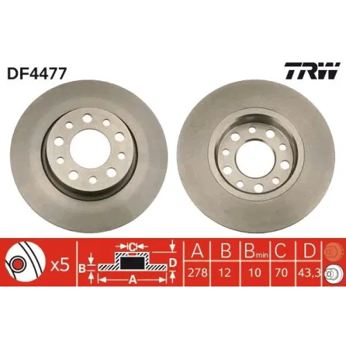 Féktárcsa - TRW (DF4477)