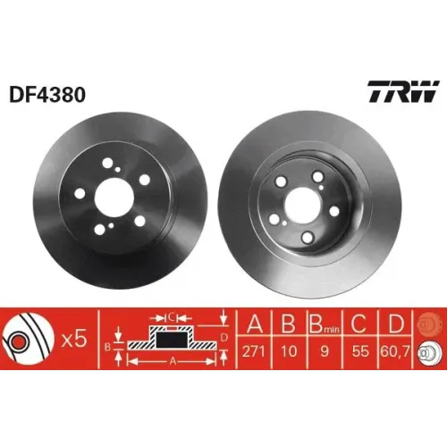 Féktárcsa - TRW (DF4380)
