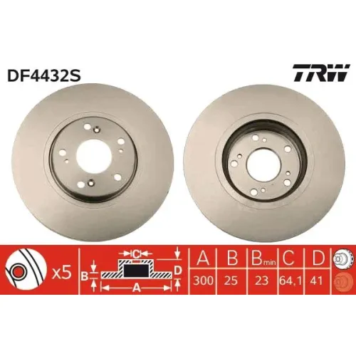Féktárcsa - TRW (DF4432S)