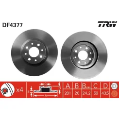Féktárcsa - TRW (DF4377)