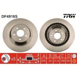 Féktárcsa - TRW (DF4916S)