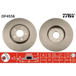 Féktárcsa - TRW (DF4556)