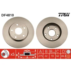 Féktárcsa - TRW (DF4810)