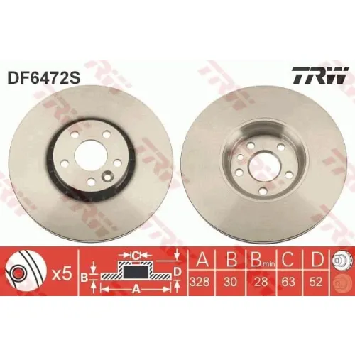 Féktárcsa - TRW (DF6472S)