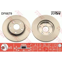 Féktárcsa - TRW (DF6679)