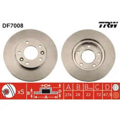 Féktárcsa - TRW (DF7008)