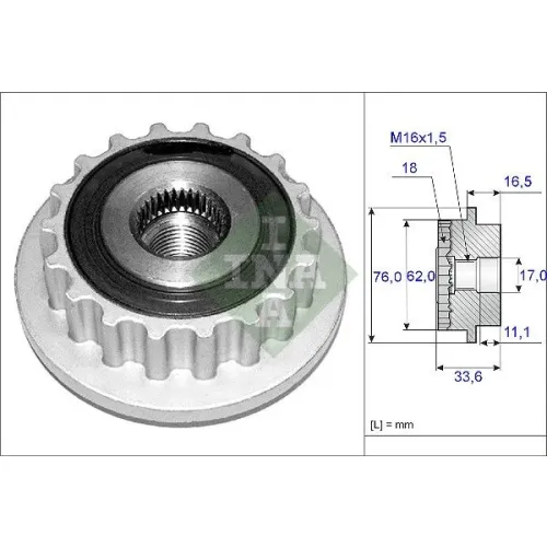 Generátor Szabadonfutó - Schaeffler INA (535011810)