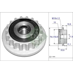 Generátor Szabadonfutó - Schaeffler INA (535011810)