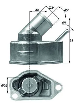 Termosztát, Hűtőfolyadék - MAHLE (TI1092)