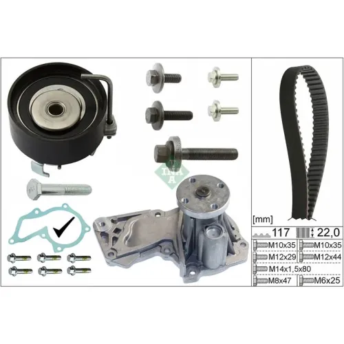 Vízpumpa + Fogasszíj Készlet - Schaeffler INA (530049530)