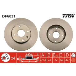 Féktárcsa - TRW (DF6031)