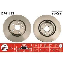 Féktárcsa - TRW (DF6113S)