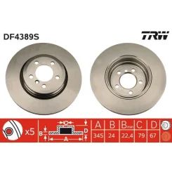Féktárcsa - TRW (DF4389S)