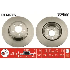 Féktárcsa - TRW (DF6070S)