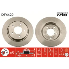 Féktárcsa - TRW (DF4420)