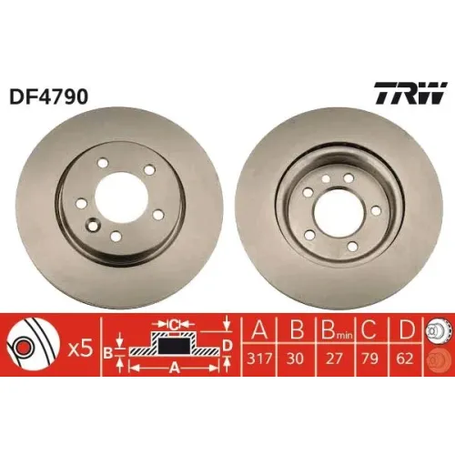 Féktárcsa - TRW (DF4790)