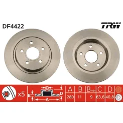 Féktárcsa - TRW (DF4422)