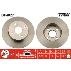 Féktárcsa - TRW (DF4827)