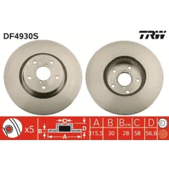 Féktárcsa - TRW (DF4930S)