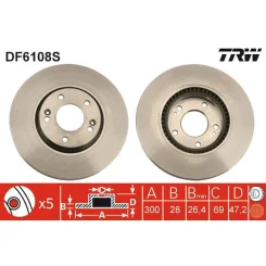 Féktárcsa - TRW (DF6108S)