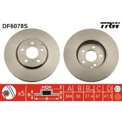 Féktárcsa - TRW (DF6078S)