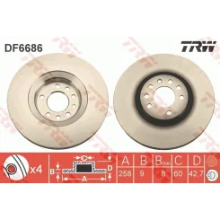 Féktárcsa - TRW (DF6686)