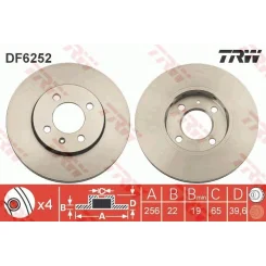 Féktárcsa - TRW (DF6252)