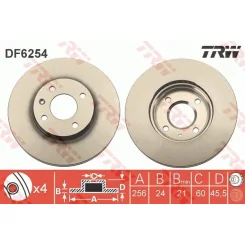 Féktárcsa - TRW (DF6254)