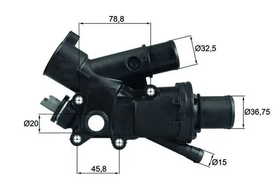 Termosztát, Hűtőfolyadék - MAHLE (TH4383)