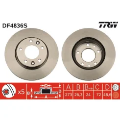 Féktárcsa - TRW (DF4836S)
