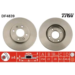 Féktárcsa - TRW (DF4839)