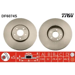 Féktárcsa - TRW (DF6074S)