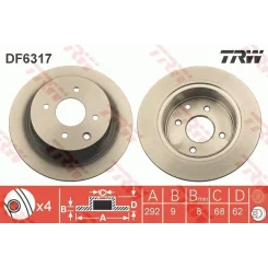 Féktárcsa - TRW (DF6317)