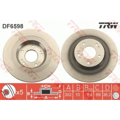 Féktárcsa - TRW (DF6598)