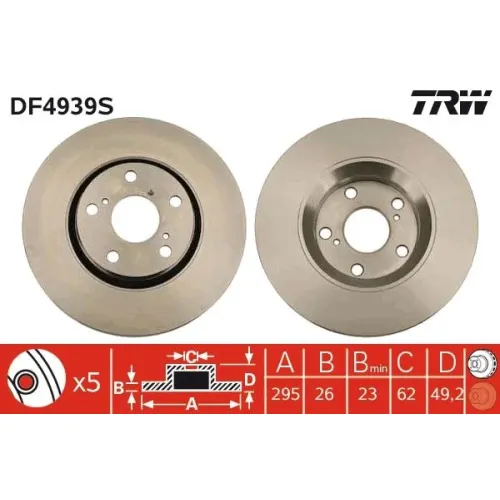 Féktárcsa - TRW (DF4939S)