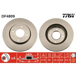 Féktárcsa - TRW (DF4809)