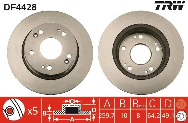 Féktárcsa - TRW (DF4428)