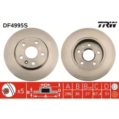 Féktárcsa - TRW (DF4995S)