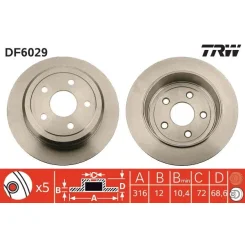 Féktárcsa - TRW (DF6029)