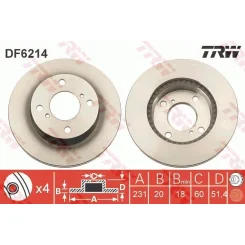 Féktárcsa - TRW (DF6214)