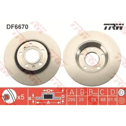 Féktárcsa - TRW (DF6670)