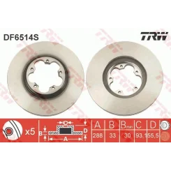 Féktárcsa - TRW (DF6514S)