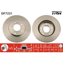 Féktárcsa - TRW (DF7231)
