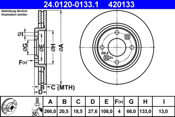 Féktárcsa - ATE (24.0120-0133.1)