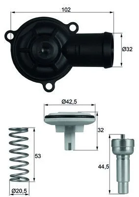 Termosztát, Hűtőfolyadék - MAHLE (TI22087D)