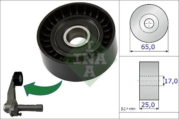 Feszítőgörgő, Hosszbordás Szíj - Schaeffler INA (531086610)