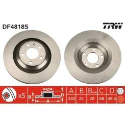 Féktárcsa - TRW (DF4818S)