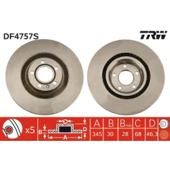 Féktárcsa - TRW (DF4757S)