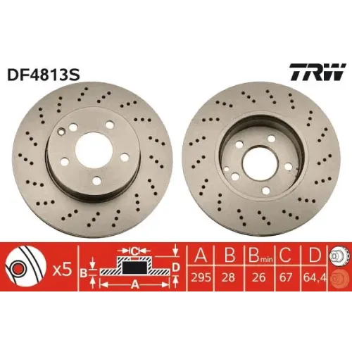 Féktárcsa - TRW (DF4813S)